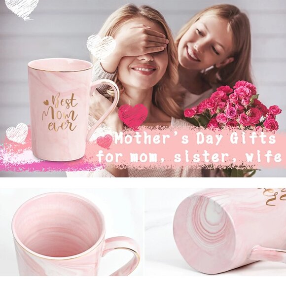 Pink 'Best Mom Ever' Mug - 12oz for Mom on Christmas, Mother's Day, Birthday - Picture 12 of 12